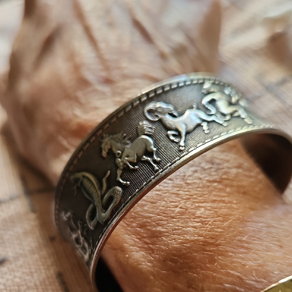 Silver Cuff Bracelet with Animal Signs Of The Zodiac Design